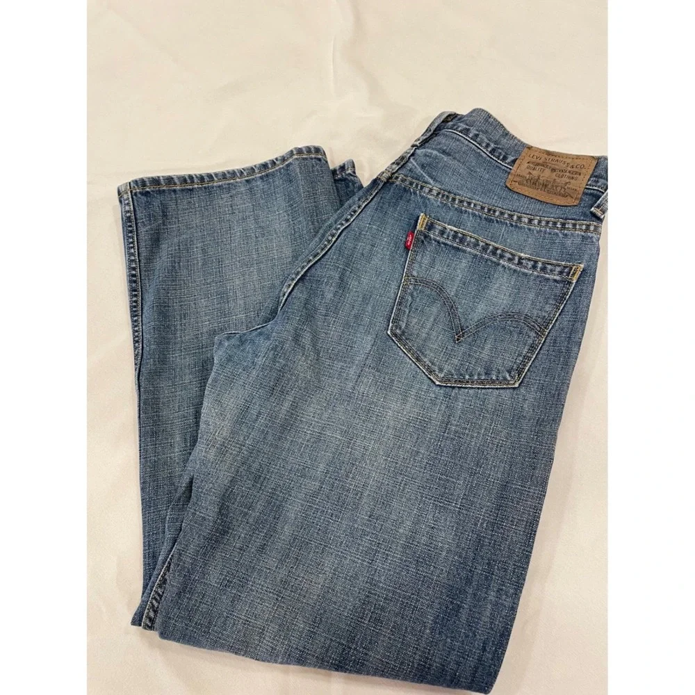 VTG Levis 557 Jeans Mens 36x32 Medium Wash Relaxed Bootcut Crosshatch Denim 2008